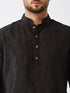 Vastramay Men's Black And Gold Silk Blend Kurta And Dhoti Set